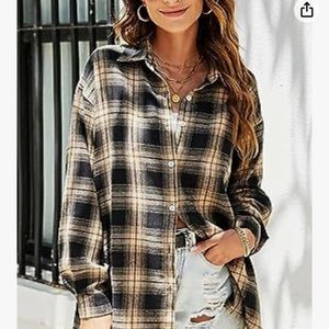 NEW Amazon womens plaid oversized top